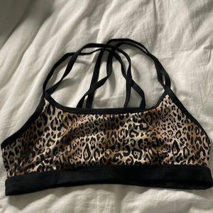 Victoria's Secret pink yoga, sports bra minimal support cheetah print